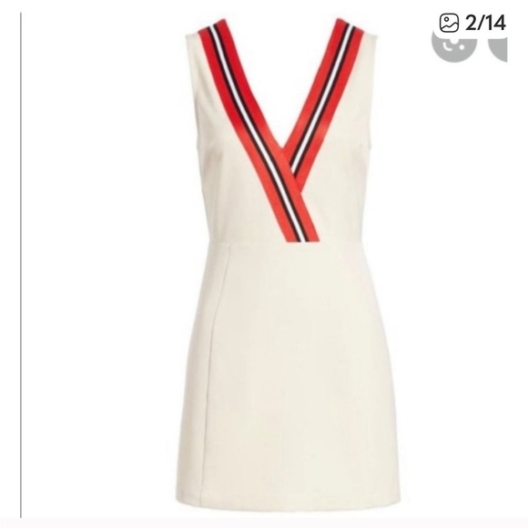 English Factory SLEEVELESS VARSITY STRIPE DRESS IN WHITE Women’s Size XS NWT - Picture 2 of 15